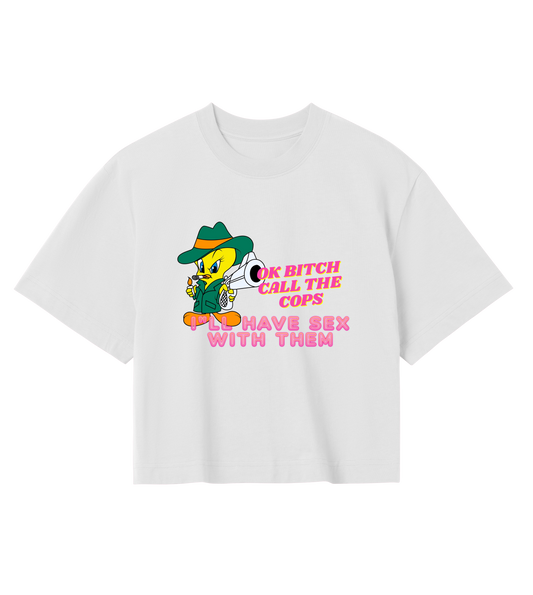 OK B*tch Call the Cops! I'll have sex with them - Crop top Pride Shirt